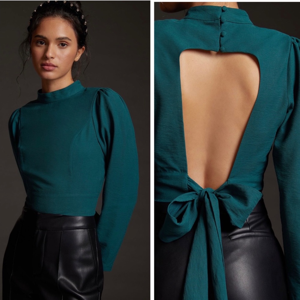 Anthropologie Maeve Open-Back Blouse, Size 12